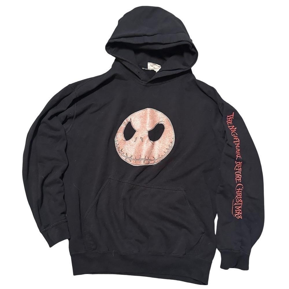 The Nightmare Before Christmas Jack Skellington Hoodie Disneyland Black Size M